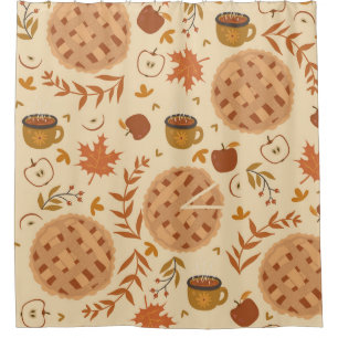 Apple Pie Autumn: Vintage Graphics Shower Curtain