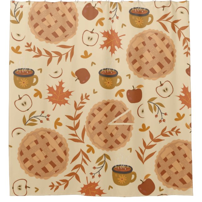 Apple Pie Autumn: Vintage Graphics Shower Curtain (Front)