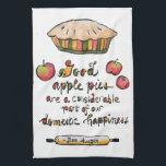 Apple Pie Baking Jane Austen Quote Tea Towel<br><div class="desc">"Good apple pies are a considerable part of our domestic happiness, " Jane Austen wrote to her sister. It is as true now as it was 200 years ago. I had fun hand-lettering that quote and illustrating it, also by hand. Our Jane Austen kitchen towels would add a unique touch...</div>