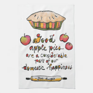 Apple Pie Baking Jane Austen Quote  Tea Towel