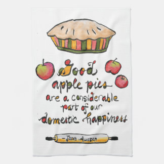 Apple Pie Baking Jane Austen Quote  Tea Towel