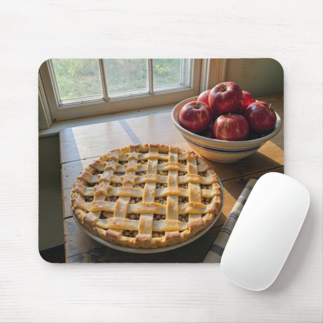 Apple Pie By a Sunny Farmhouse Window Mouse Mat (With Mouse)