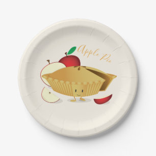 Apple Pie Character Paper Plate