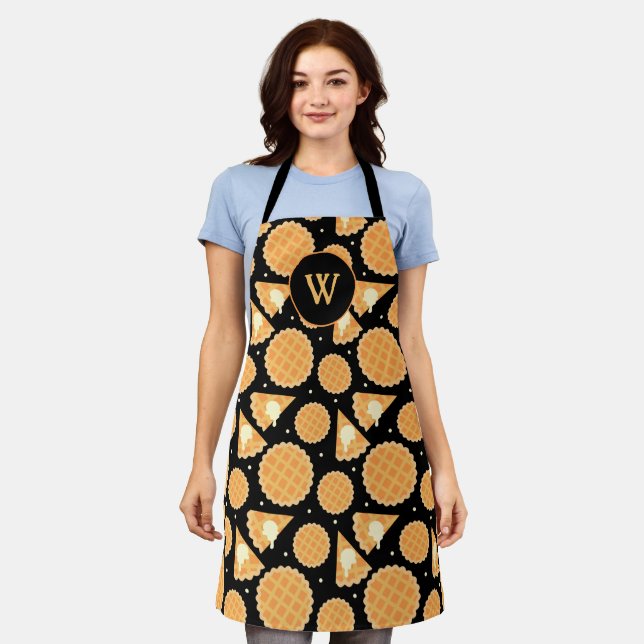 Apple Pie Dessert Food Patterned Apron (Worn)