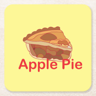 Apple Pie Dessert Square Paper Coaster