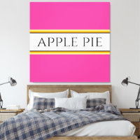 APPLE PIE Fun Bright Pink White Yellow Stripes