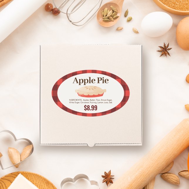 Apple Pie Label for Bakery Boxes (Creator Uploaded)
