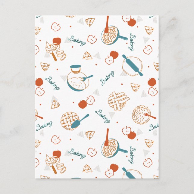 Apple Pie Lover Pattern Postcard (Front)