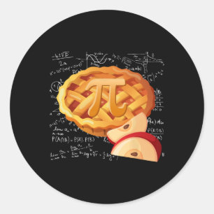Apple Pie Math Shirt Pi Day Funny Halloween Thanks Classic Round Sticker
