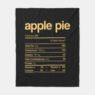 Apple Pie Nutrition Facts Funny Thanksgiving Chris Fleece Blanket