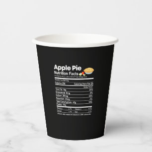 Apple Pie Nutrition Facts Funny Thanksgiving Chris Paper Cups