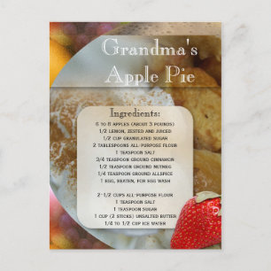 Apple Pie or Dessert Recipe Postcard