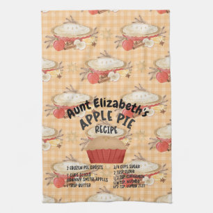 APPLE PIE RECIPE Personalise Tea Towel