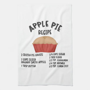 Apple Pie Recipe Tea Towel
