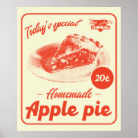 Apple Pie Retro Aesthetic Diner Promo Poster