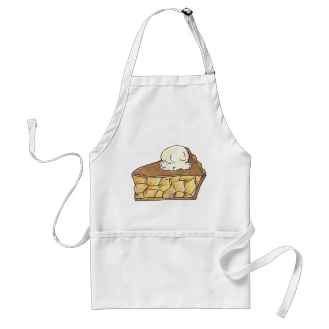 Apple Pie Slice a la Mode Ice Cream Dessert Food Standard Apron (Front)