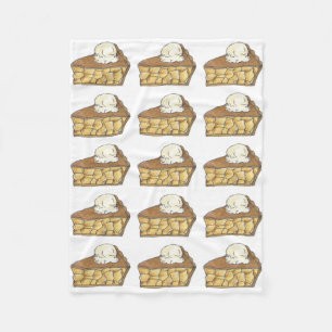 Apple Pie Slice a la Mode Ice Cream Foodie Sweet Fleece Blanket