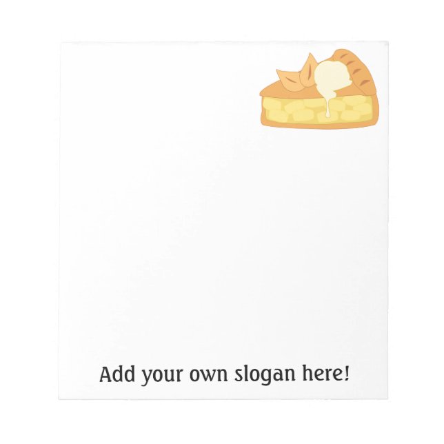 Apple Pie Slice logo - custom name / business info Notepad (Front)