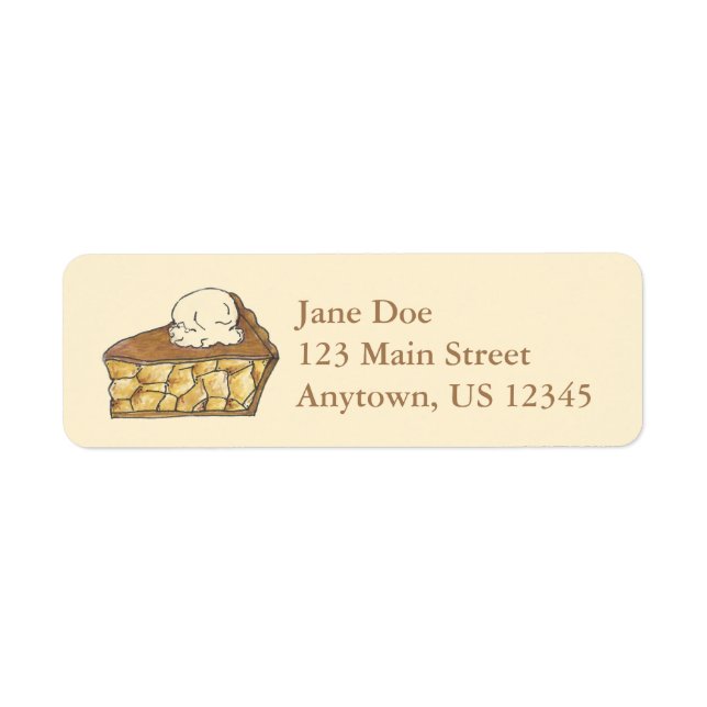 Apple Pie Slice w/ Ice Cream Address Labels (Front)