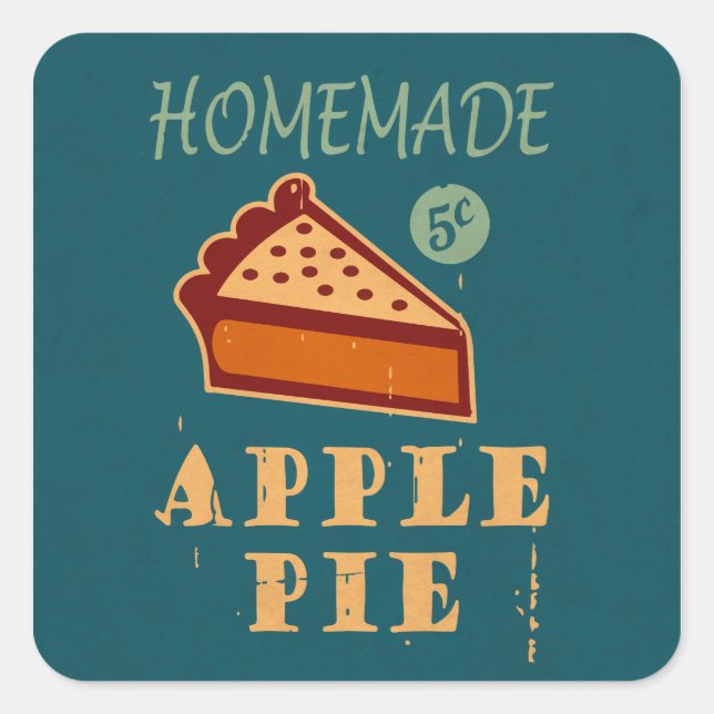 Apple Pie Square Sticker (Front)
