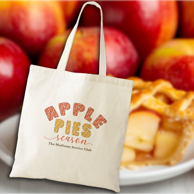 Apple Pies Season Vibes Personalise Name Tote Bag (Creator Uploaded)