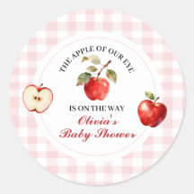 Apple Pink Bow preppy Coquette Baby Shower