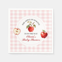 Apple Pink Bow preppy Coquette Baby Shower