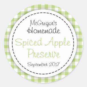 Apple preserve green round  jam jar food label