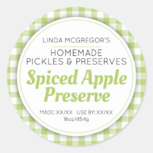 Apple preserve green round  jam jar food label