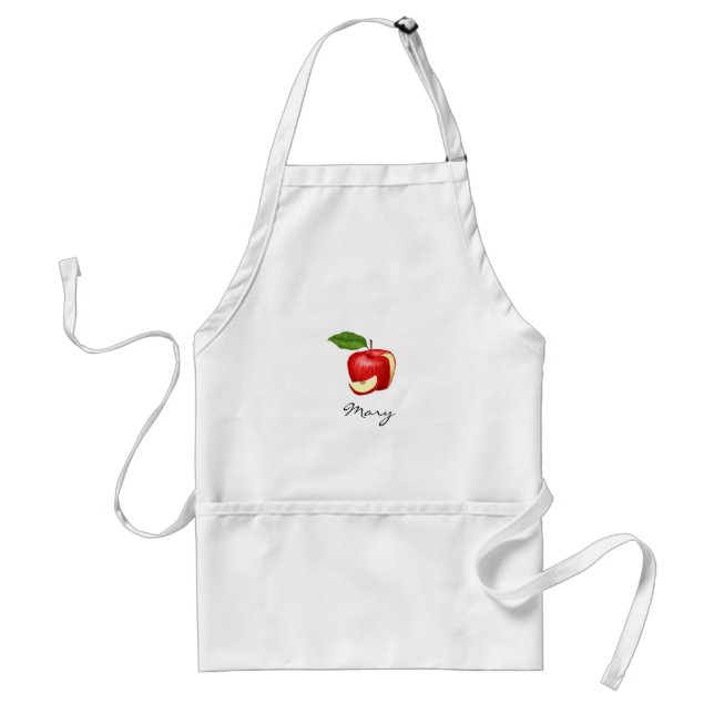 Apple Print Kitchen Apron Personalised (Front)