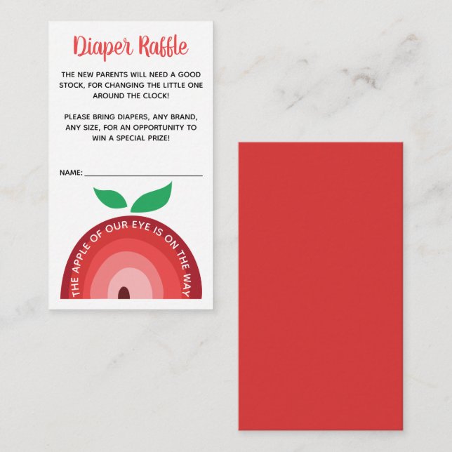 Apple Rainbow, Baby Shower Diaper Raffle Enclosure (Front/Back)