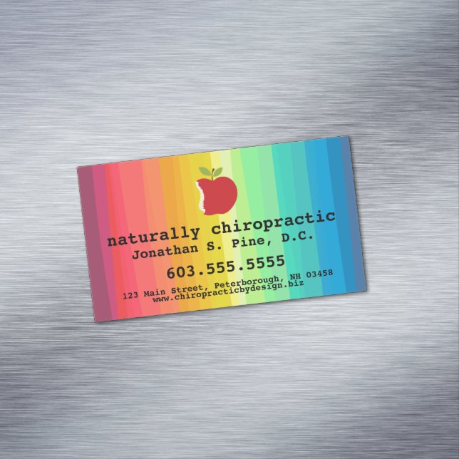 Apple/Rainbow Chiropractic Magnetic Business Cards (In Situ)