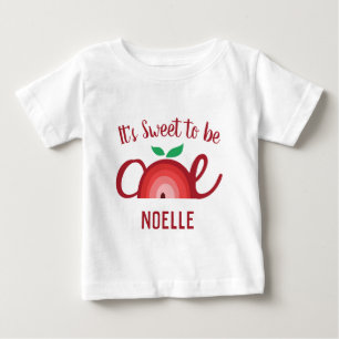 Apple Rainbow, Sweet to be One, 1st Birthday Baby T-Shirt