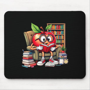 Apple Reading Books Lover Teacher 100 Days Ck To S Mouse Mat