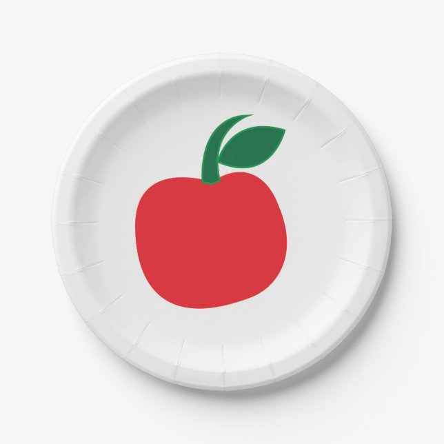 Apple Red Apple Fruit Party Paper Plate (Front)