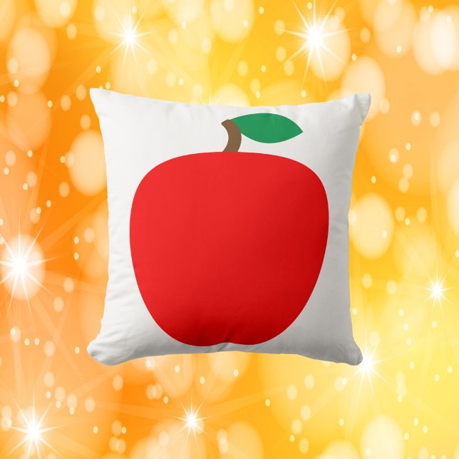 Apple Red Fruit Cushion (A throw pillow with a graphic of a red apple.)