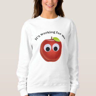 Apple, red fruit with googly eyes - Personalised Sweatshirt