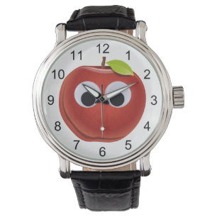 Apple, red fruit with googly eyes - Personalised Watch