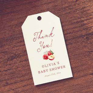 Apple Red Gingham Baby Shower Thank You Gift Tags