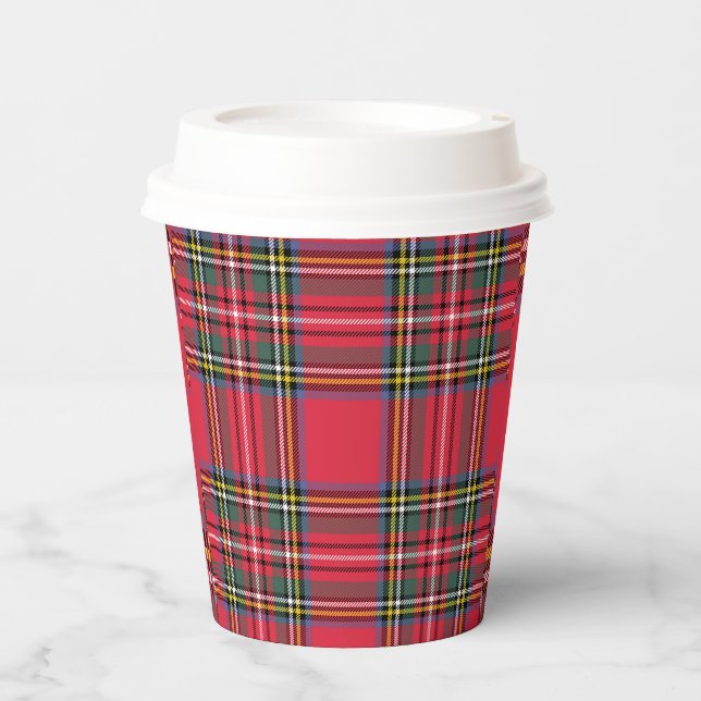 Apple Red Plaid Paper Cups (Front)