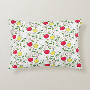 Apple Red Yellow Green Fruit Graphic Art Modern Decorative Cushion