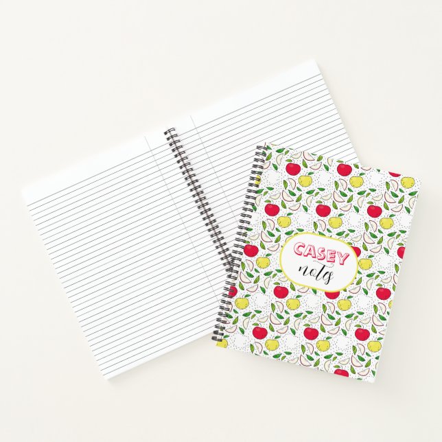 Apple Red Yellow Green Fruit Graphic Art Modern Notebook (Inside)
