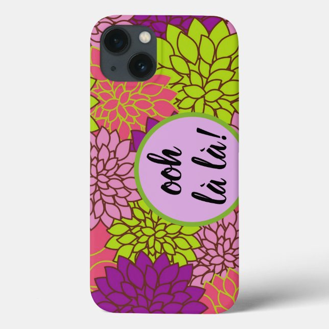 Apple/ Samsung Ooh la la! Monogram Bold Floral Case-Mate iPhone Case (Back)