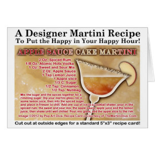 Apple Sauce Cake Martini Recipe Greeting Card