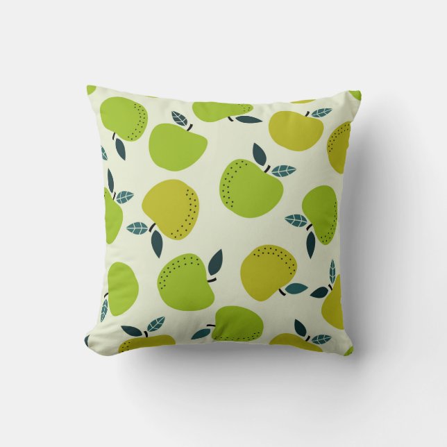 Apple seamless pattern. Fruit theme illustration.a Cushion (Front)