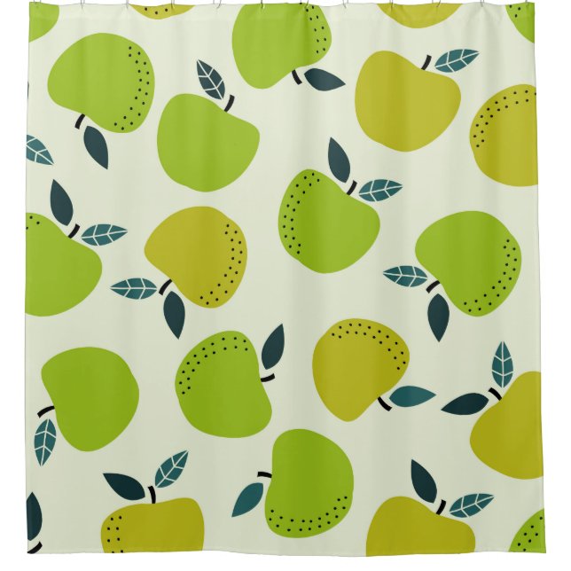 Apple seamless pattern. Fruit theme illustration.a Shower Curtain (Front)