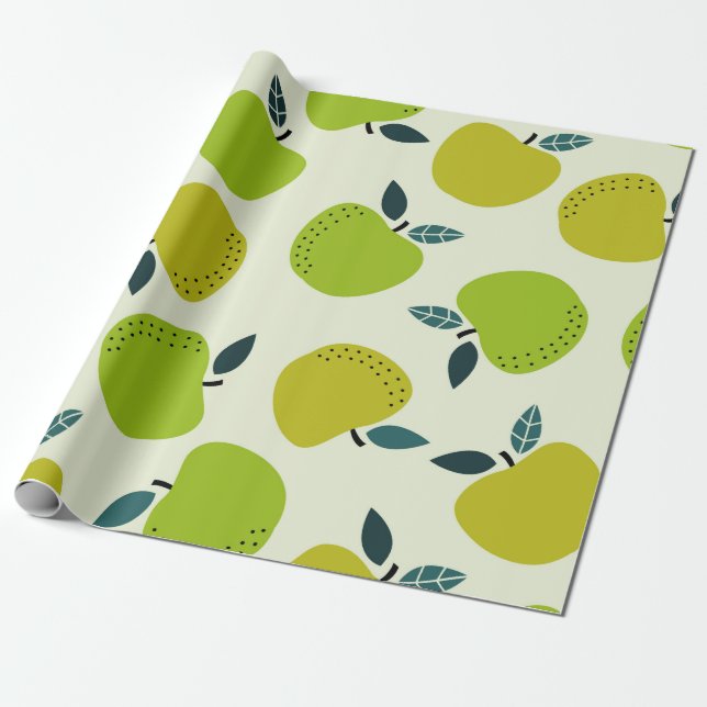 Apple seamless pattern. Fruit theme illustration.a Wrapping Paper (Unrolled)