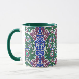 Apple Seeds in Garden Green Blue & Mauve Big Mug