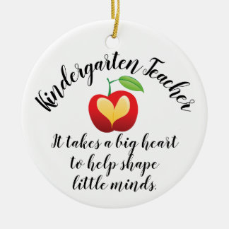 Apple Shape Little Minds Personalised Teacher Ceramic Tree Decoration