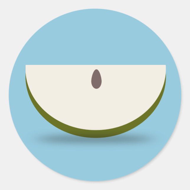 Apple slice classic round sticker (Front)
